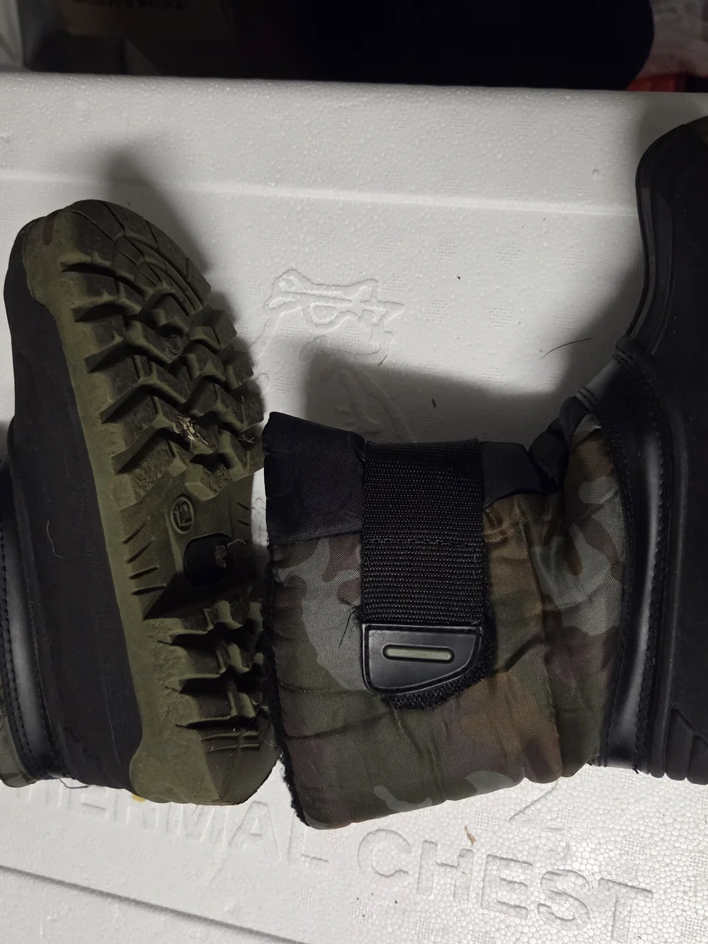 Kids Camo Winter Boots - Black & Green